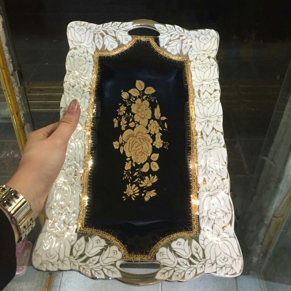 سینی سرمه ای چینی طرح قدیم بسیار شیک