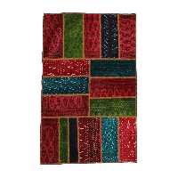  فرش دستباف یک و نیم متری طرح چهل تکه کد 40206128