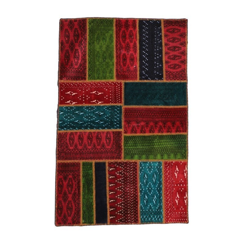  فرش دستباف یک و نیم متری طرح چهل تکه کد 40206128