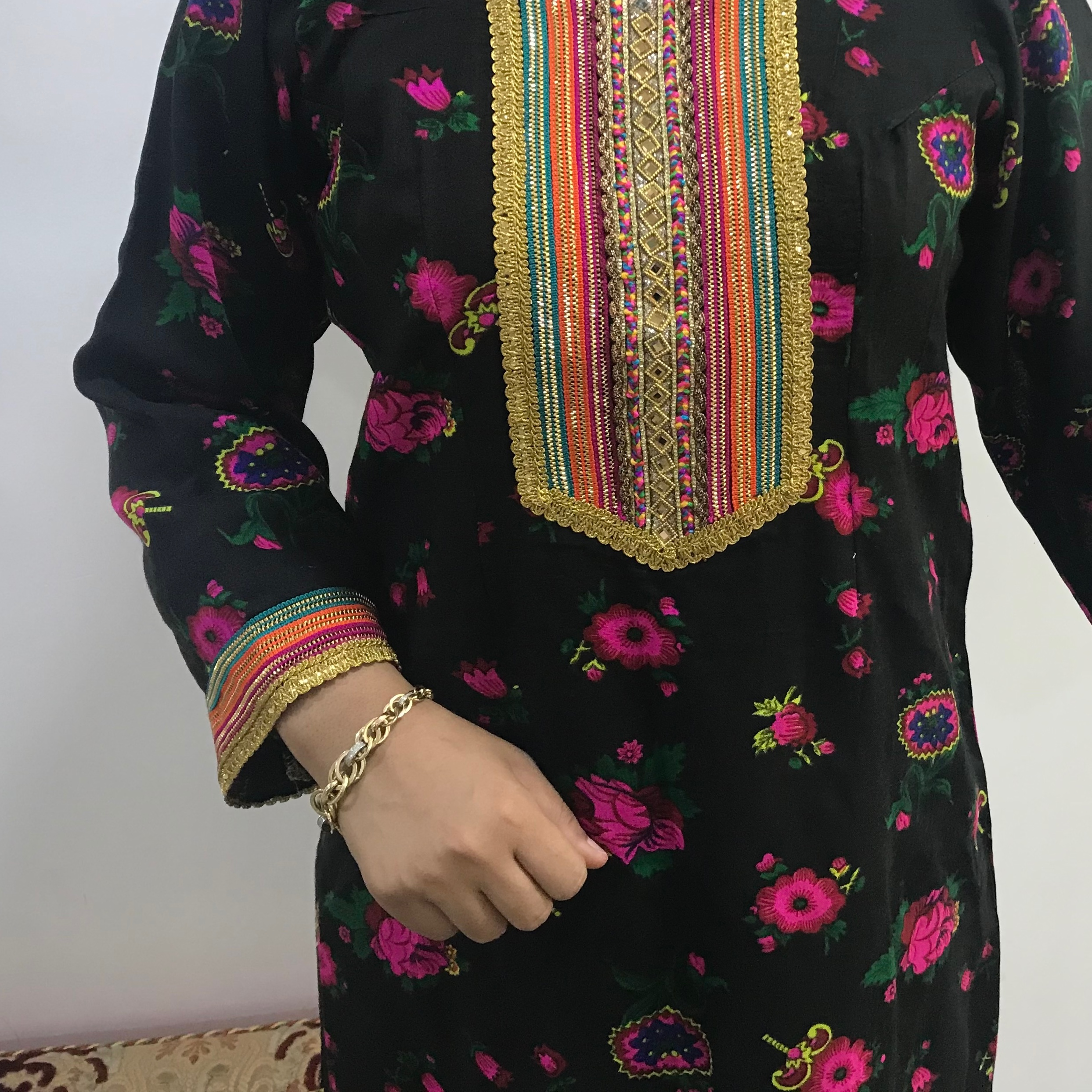 پیراهن سنتی نخی مدل جاسکی