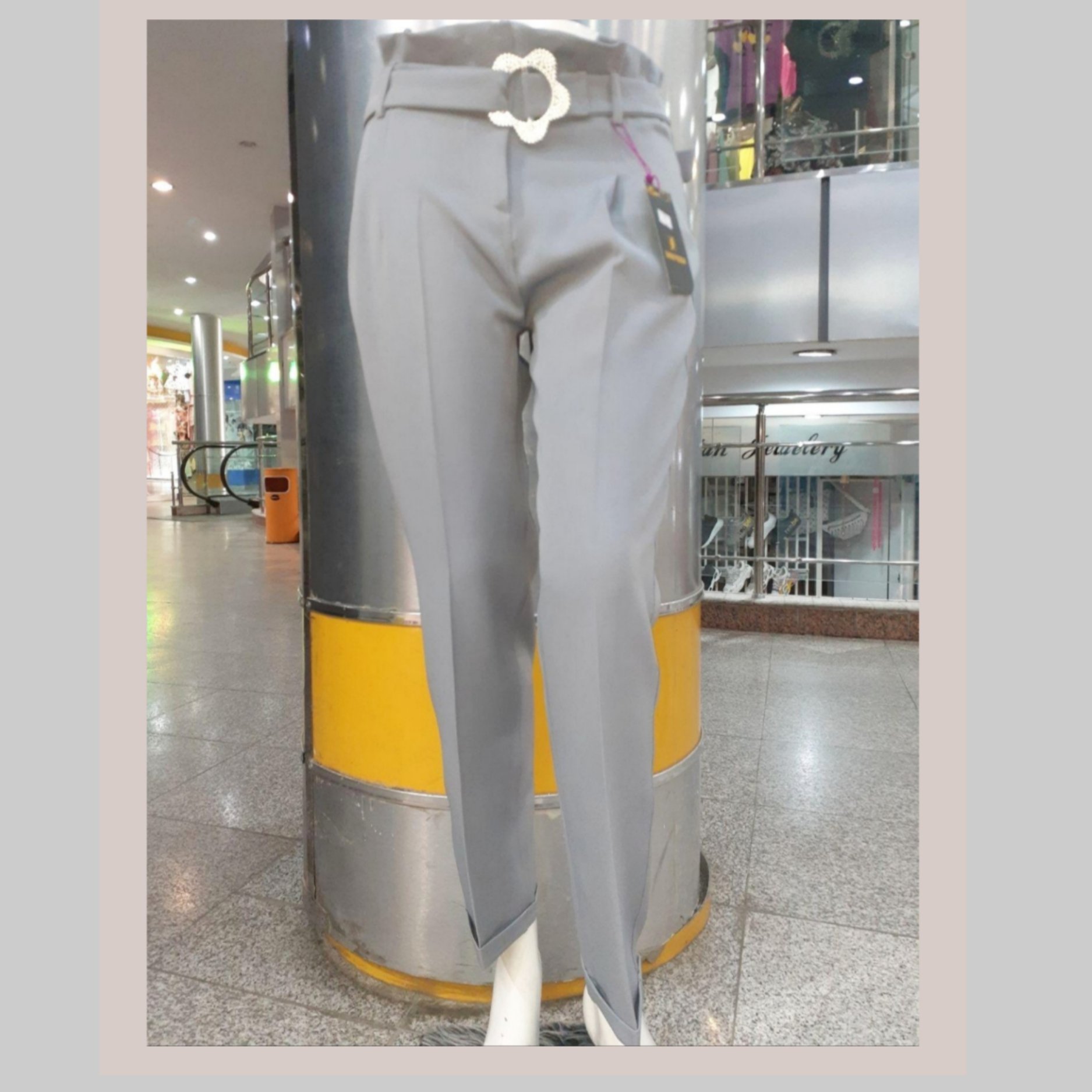 شلوار مام استایل پارچه ای