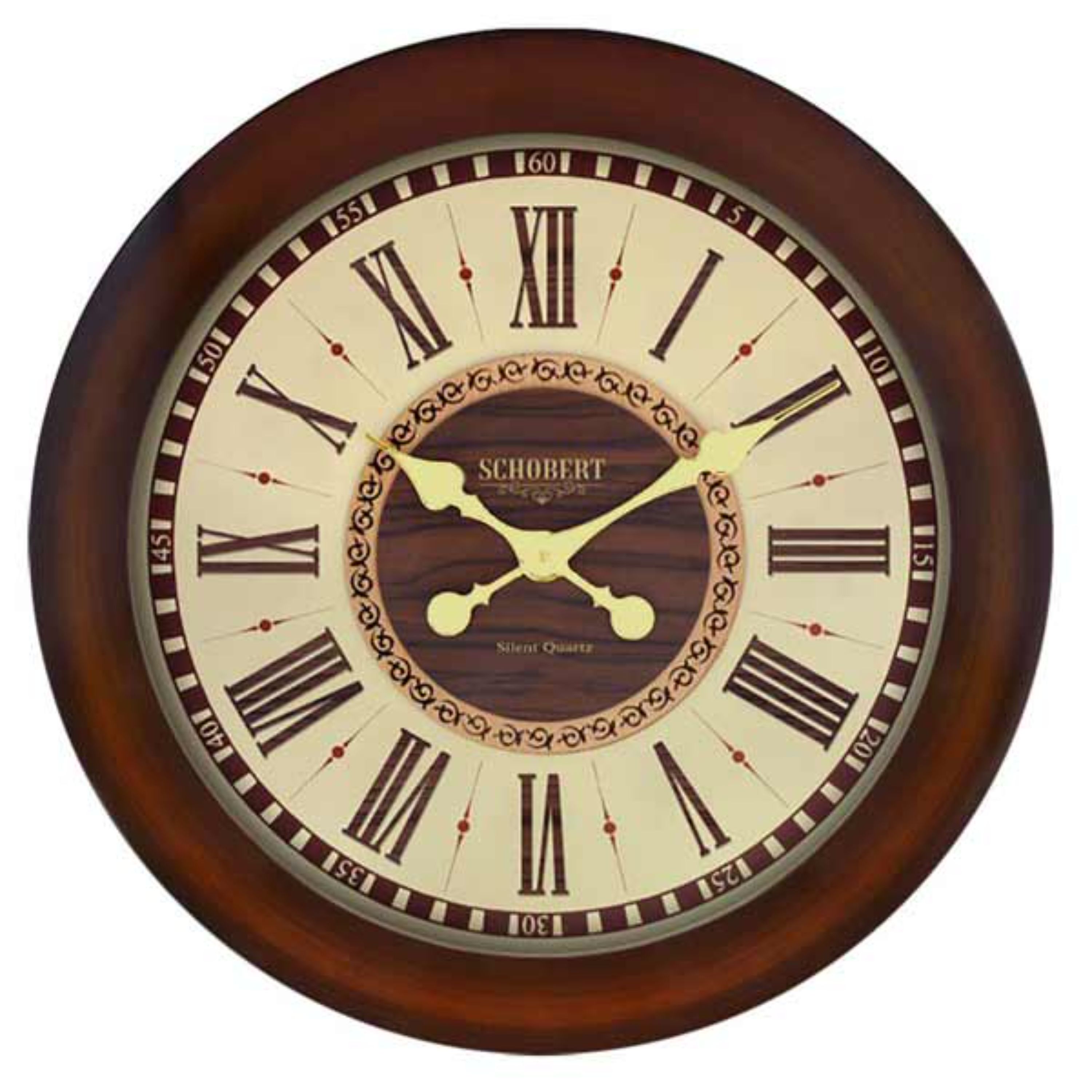 ساعت دیواری چوبی شوبرت 60 سانت کد 5215