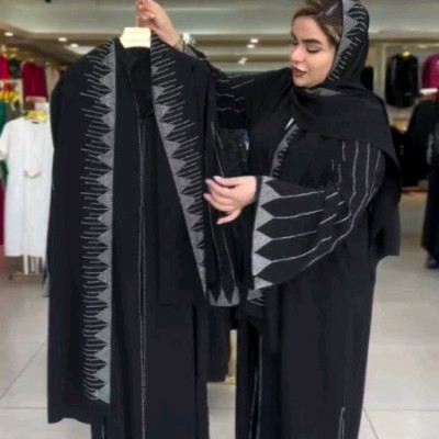 مانتو مجلسی کرپ حریربلک جت مدل ست شال و عبای دل آرام