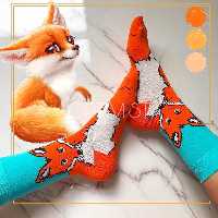 جوراب روباه کیوت ساقدار نخ پنبه فری سایز