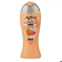 شاپو بدن  کرمی اکتیو مدل peach and almond