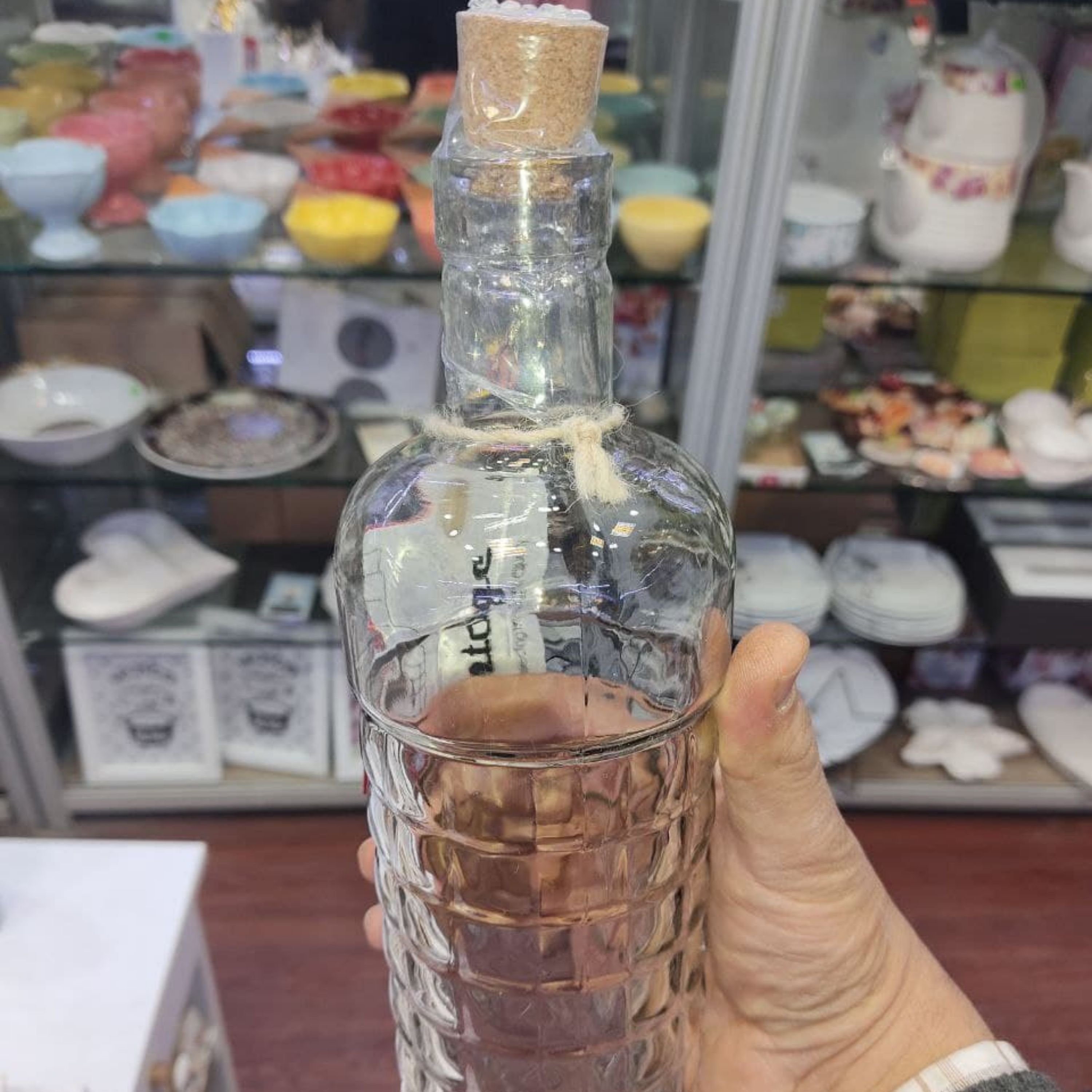 سیشه اب طرحدار اجری جنسدرجه یک سر ان چوب پنبه