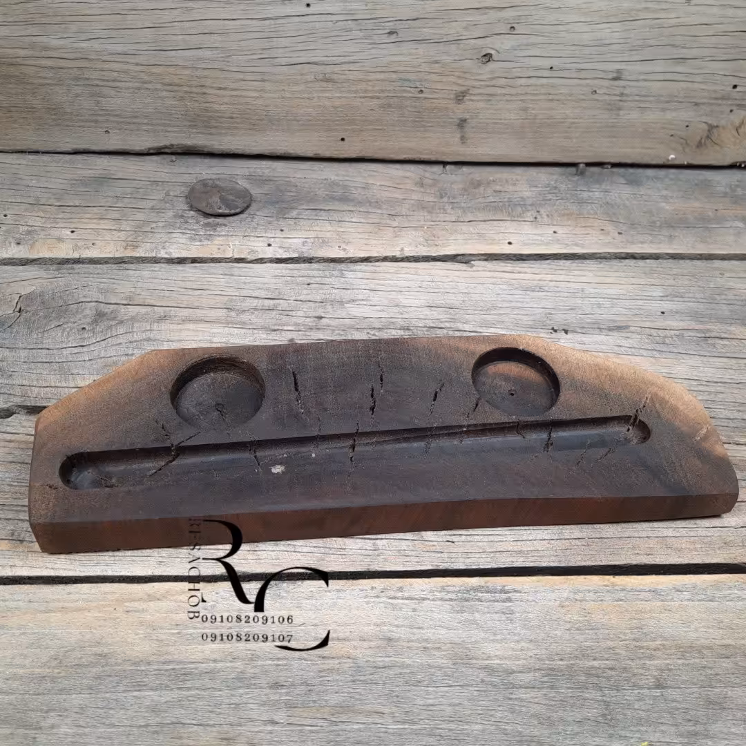 جاعودی و جا شمعی  دفرمه چوبی کد 184