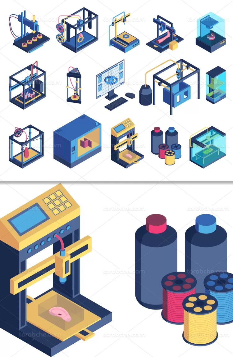 وکتور پرینتر سه بعدی | گرافیک با طعم تربچه