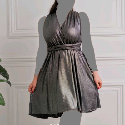 پیراهن مهمانی زنانه دیسکو لمه کره لی مدل تونیک مجلسی آسنا