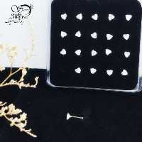 پیرسینگ نقره بینی طرح قلب با کد 13425