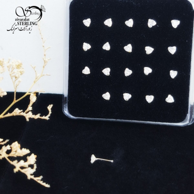 پیرسینگ نقره بینی طرح قلب با کد 13425