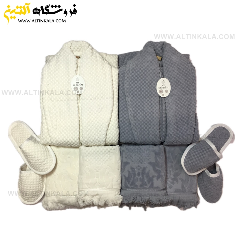 سرویس حوله عروس و داماد 10تکه ژاکارد برجسته برند MURDUM