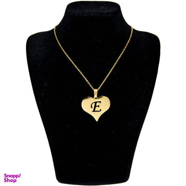 گردنبند نقره طرح قلب حرف E کد 01