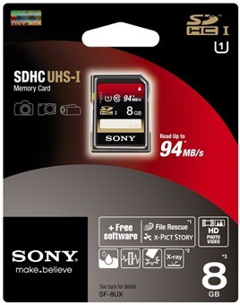 کارت حافظه اس دی سونی با ظرفیت 8 گیگابایت