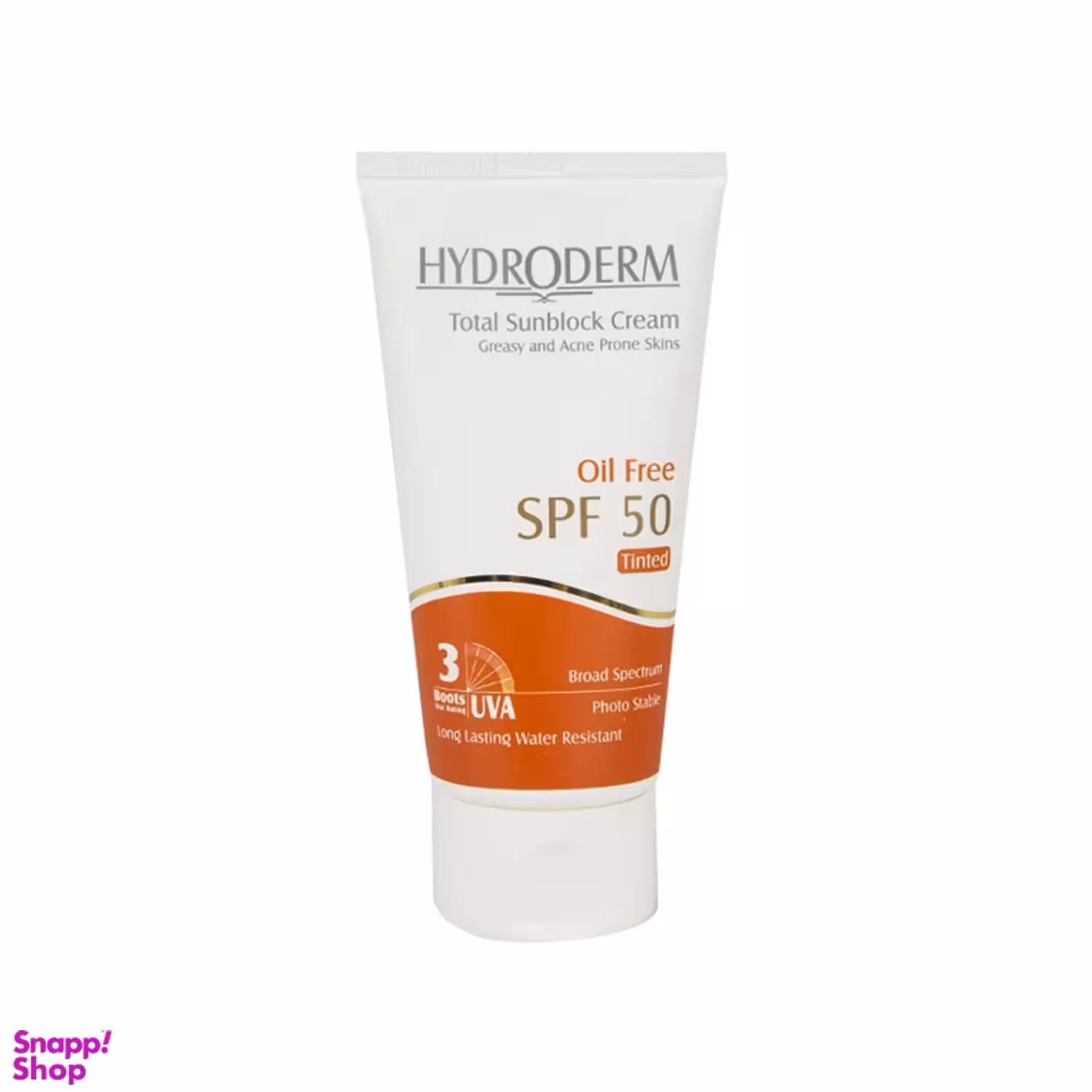 کرم ضد آفتاب Spf 50 فاقد چربی هیدرودرم (Hydroderm) رنگ بژ متوسط مناسب پوست چرب و جوشدار حجم 50 میلی لیتر