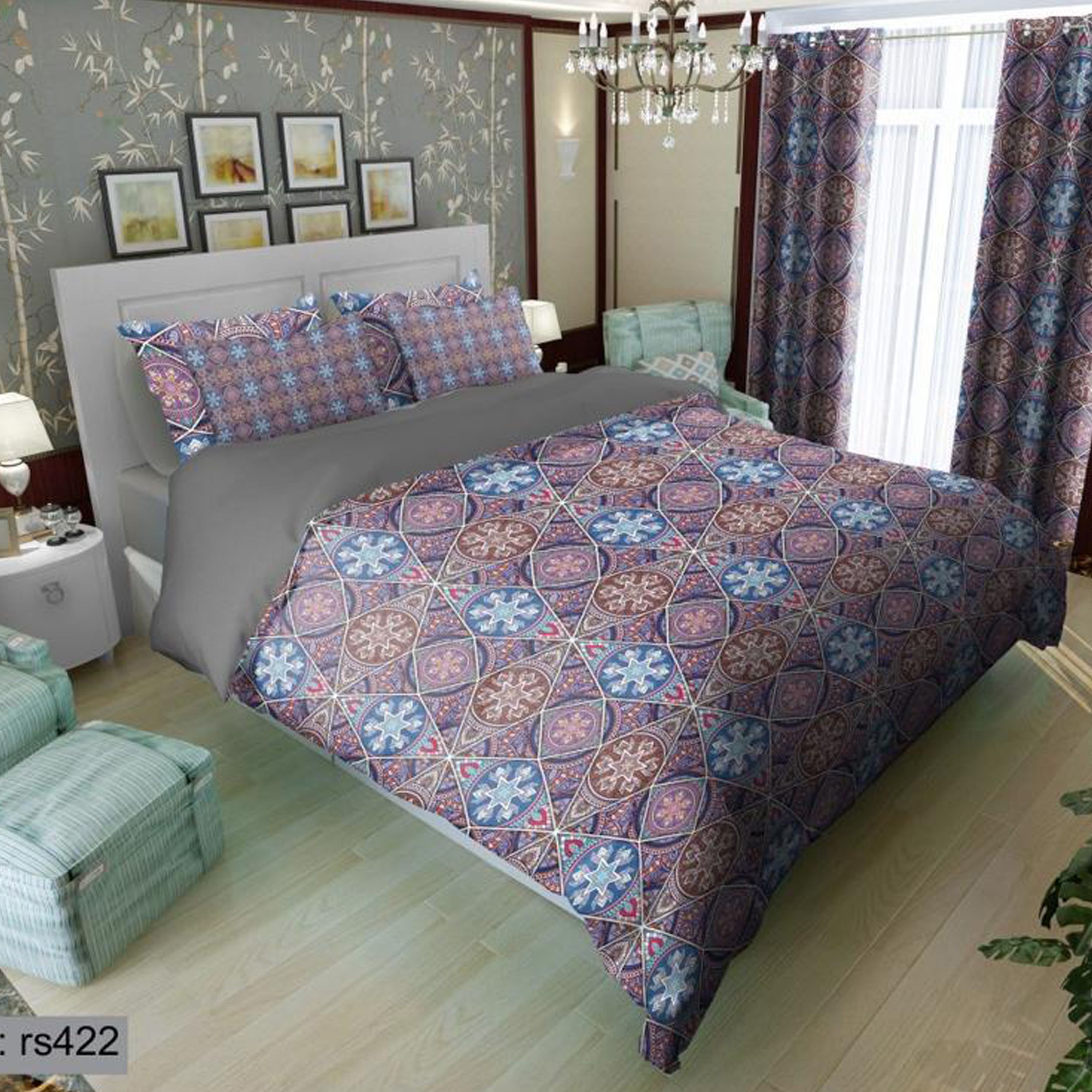 سرویس روتختی 2 نفره تنسل چاپی برندترک لند(Turk Land) rs 422