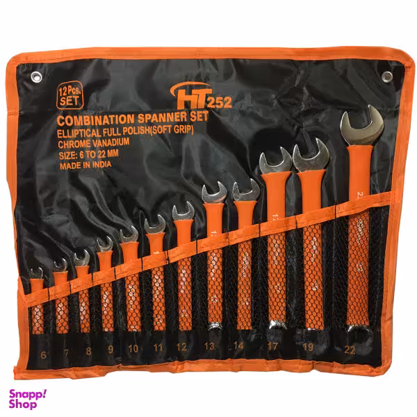 مجموعه 12 عددی آچار یکسر تخت یکسر رینگی اچ تی مدل HT252A