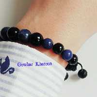 دستبند سنگی و زینتی لاجورد افغان و انیکس