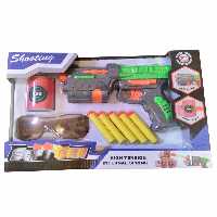 تفنگ بازی مدل تیر ابری بی خطر به همراه عینک