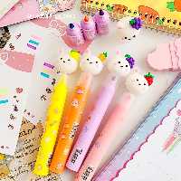 هایلایتر سه تایی  خرگوش میوه ای رنگ زرد هر هایلایتر شامل سه رنگ مجزا