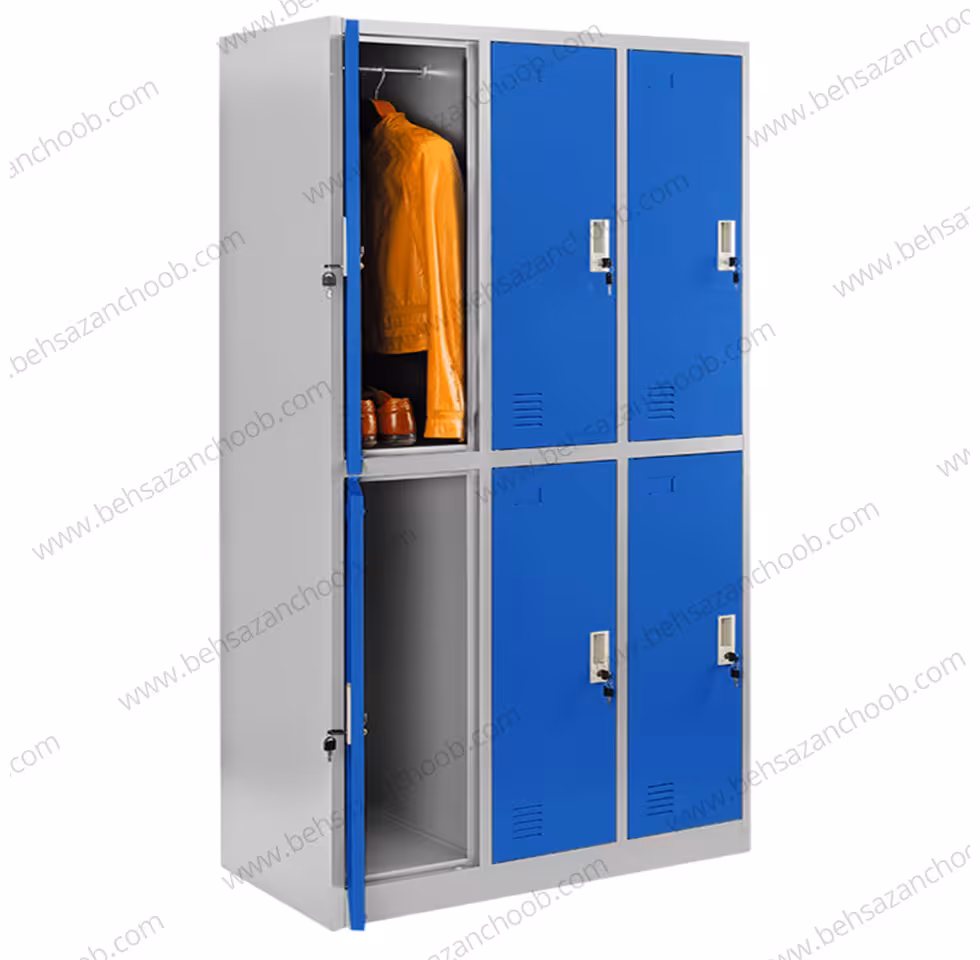 کمد فلزی شش درب دو رنگ K418