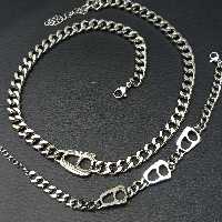 ست دستبند و گردنبند نیمانی نقره ای