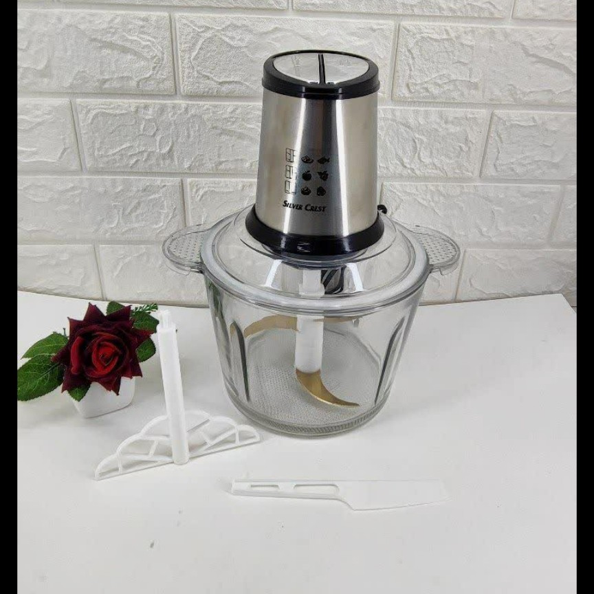 خرد کن خردکن 3.8 لیتری بدنه استیل کاسه شیشه ای  1800 وات سیلورکرست
