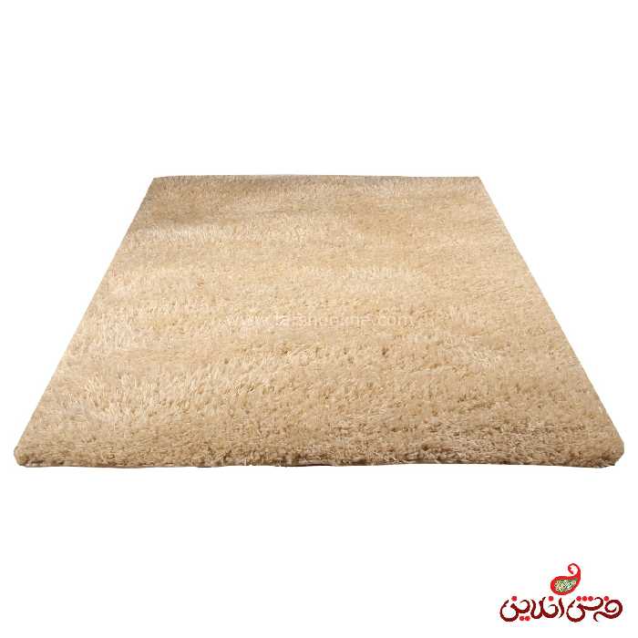 فرش شگی نخ ترک فلورین شیری نخودی