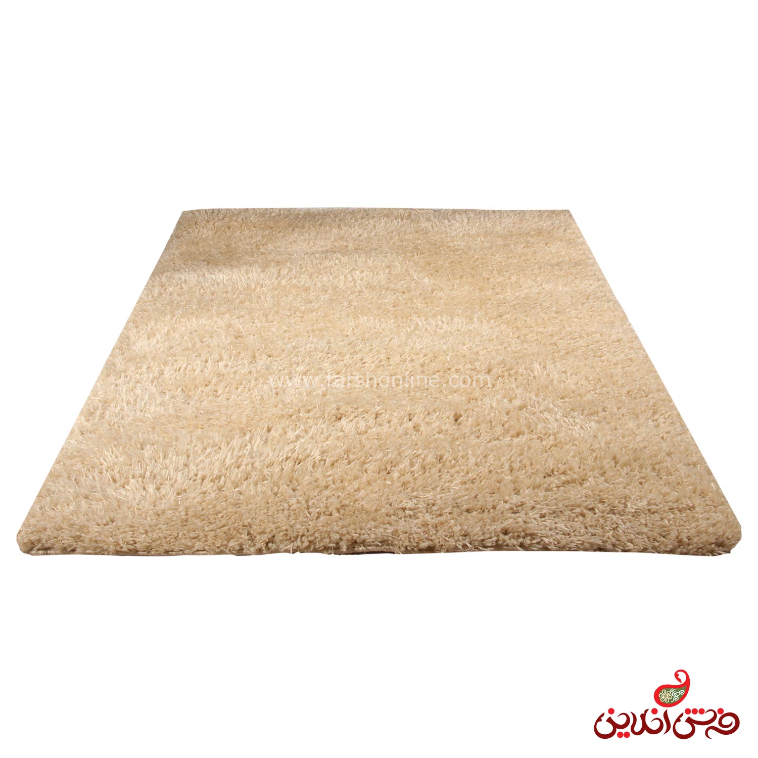 فرش شگی نخ ترک فلورین شیری نخودی