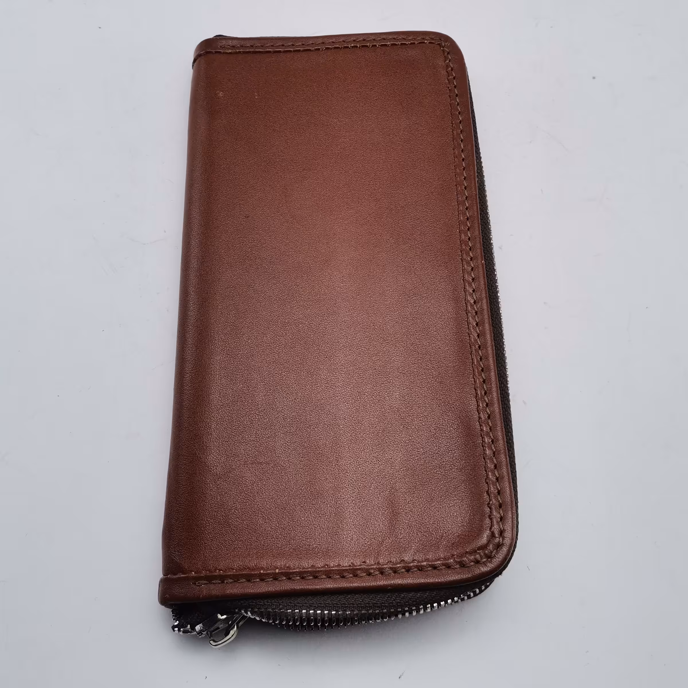 کیف سه طرف زیپ چرم  دست دوز