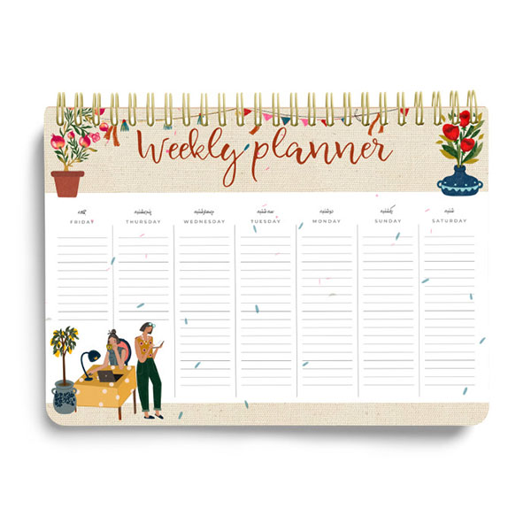 پلنر هفتگی رومیزیA4 کد 05 برند مستر نوت