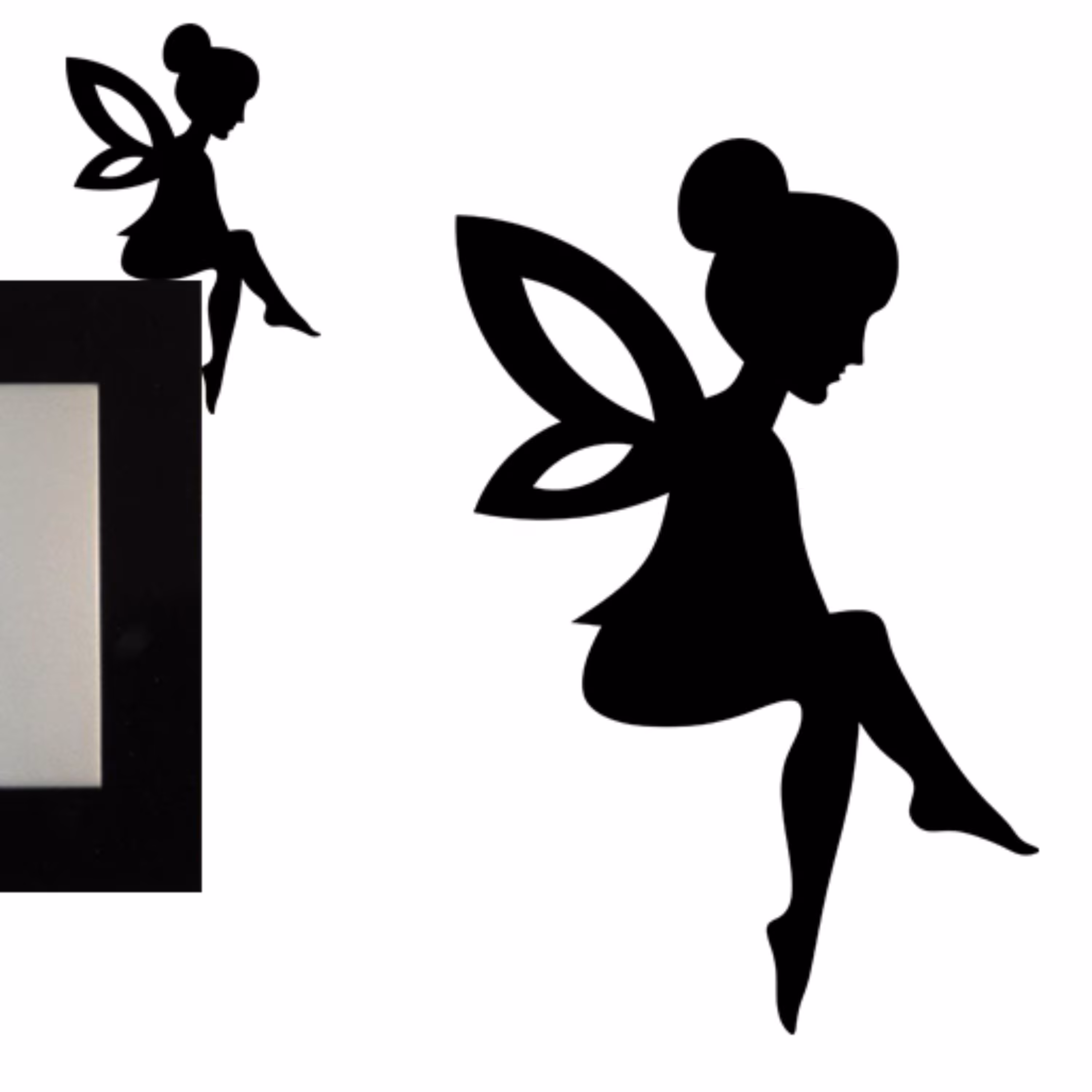 استیکر طرح فرشته نشسته مشکی