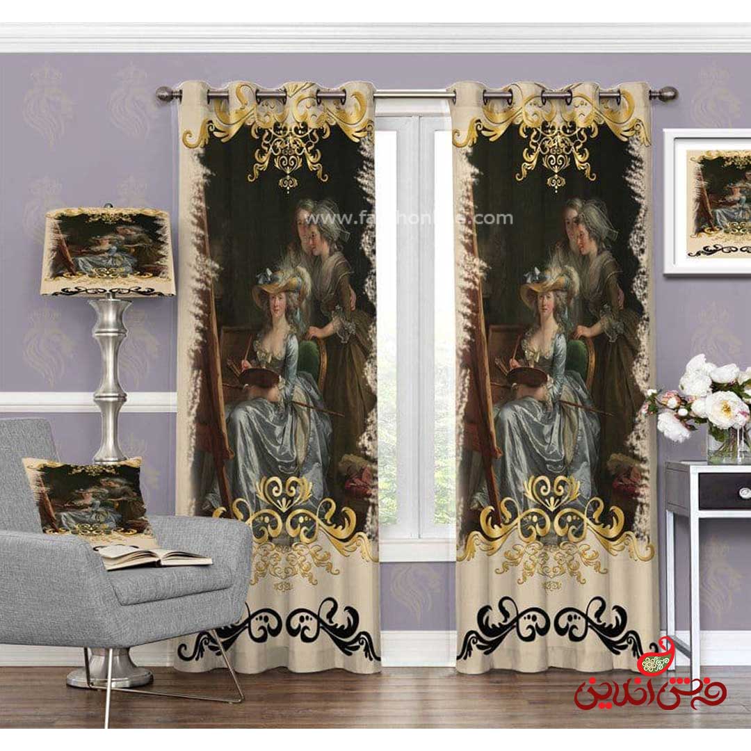 پرده طرح نقاشی فرانسوی کد 3608