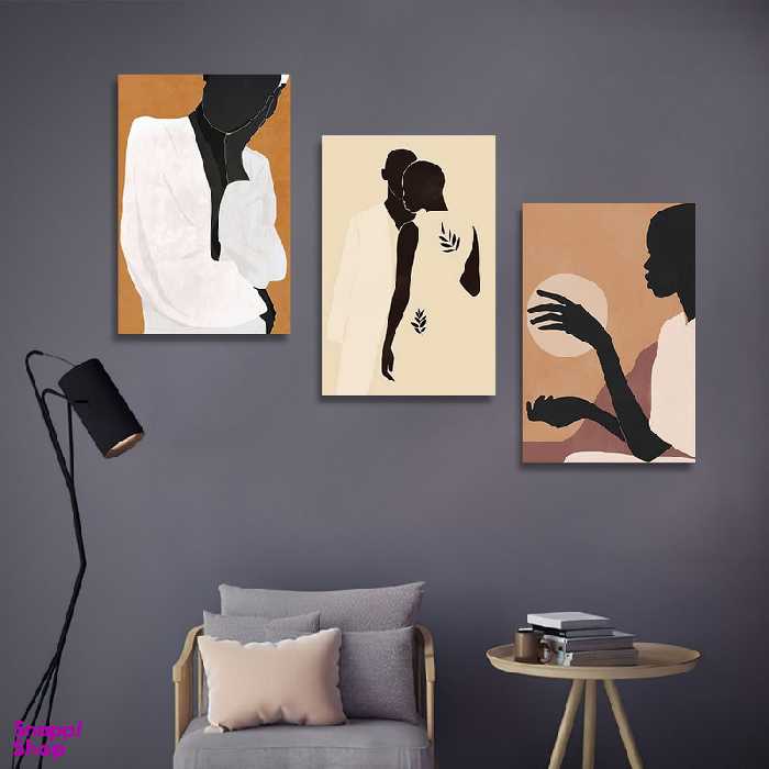 تابلو شاسی بکلیت طرح دکوری مدرن سبک مینیمال آرت مدل SH-1491 مجموعه 3 عددی