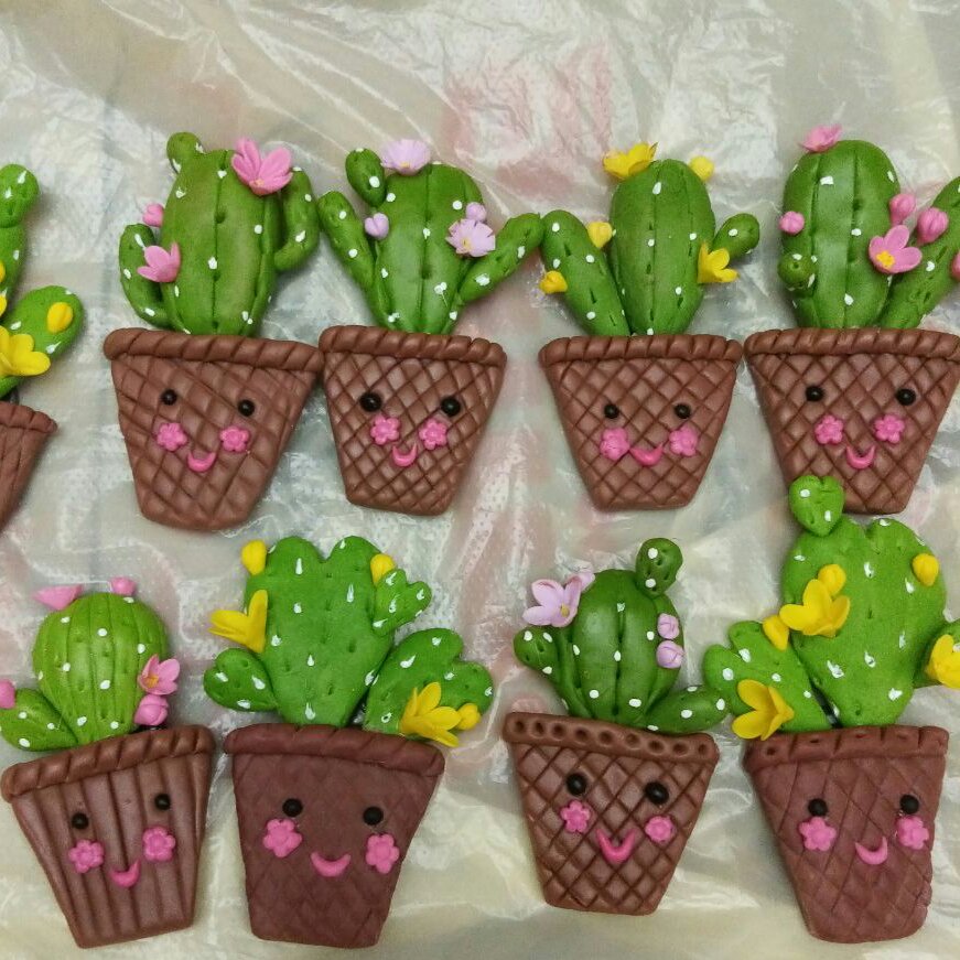 مگنت کاکتوس فانتزی خمیری                          