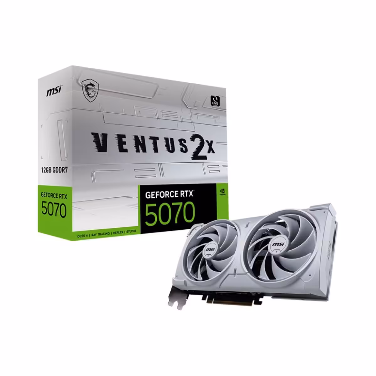 خرید کارت گرافیک MSI GeForce RTX 5070 12G Ventus 2X White با بهترین قیمت