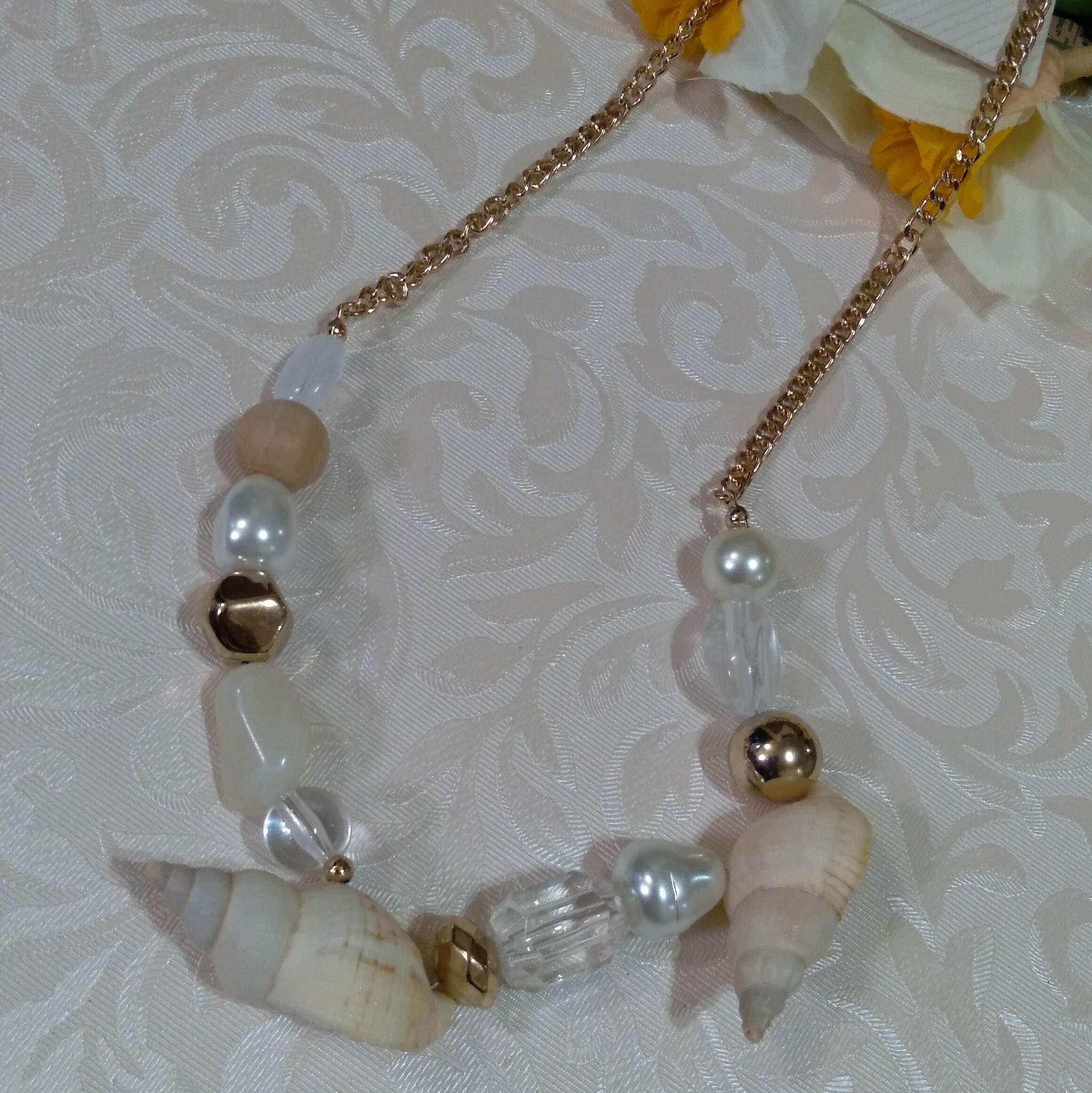 گردنبند صدف و مروارید کار خاص و تابستانی