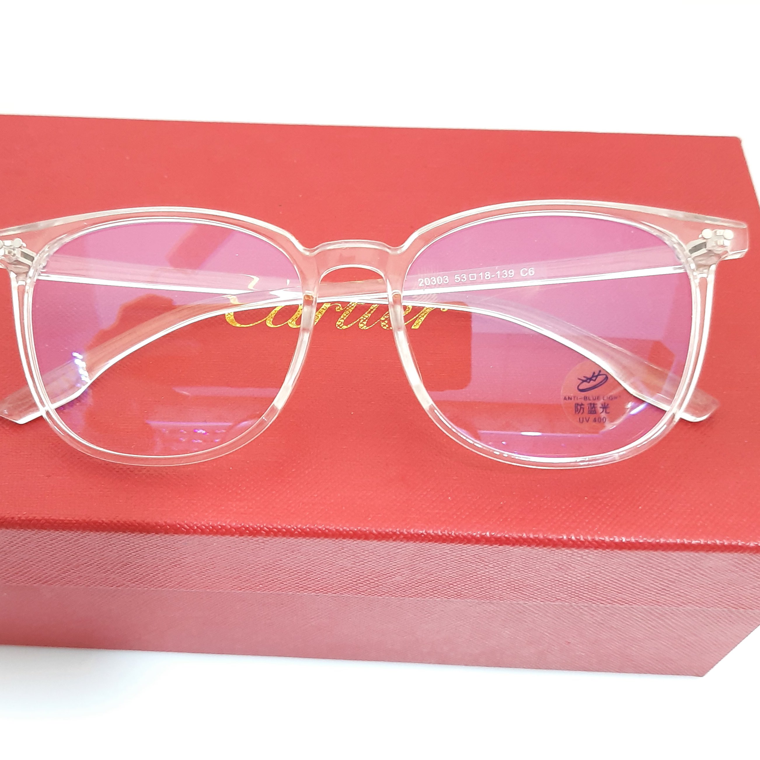 عینک طبی  سفید فانتزی زنانه مردانه  اسپرت سبک فشن صورت خور عالی همراه با یک جلد پلاستیکی  محافظ و یک دستمال عینک 