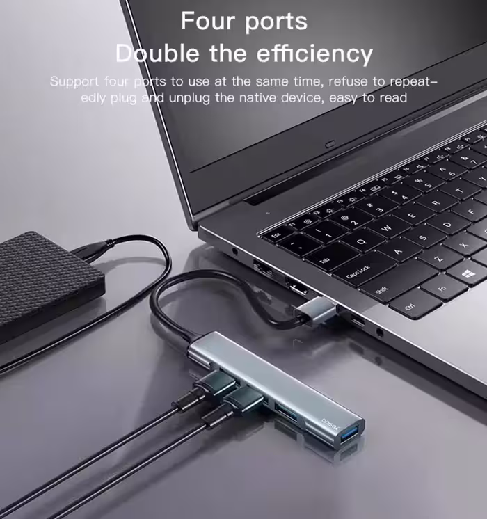 هاب 4 پورت یسیدو Yesido HB17 4-in-1 HuB Adapter