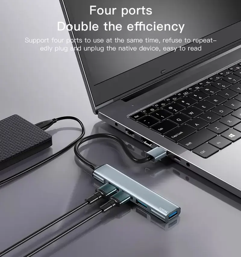 هاب 4 پورت یسیدو Yesido HB17 4-in-1 HuB Adapter