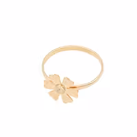 انگشتر طلای 18 عیار طرح گل دو رنگ کد A059