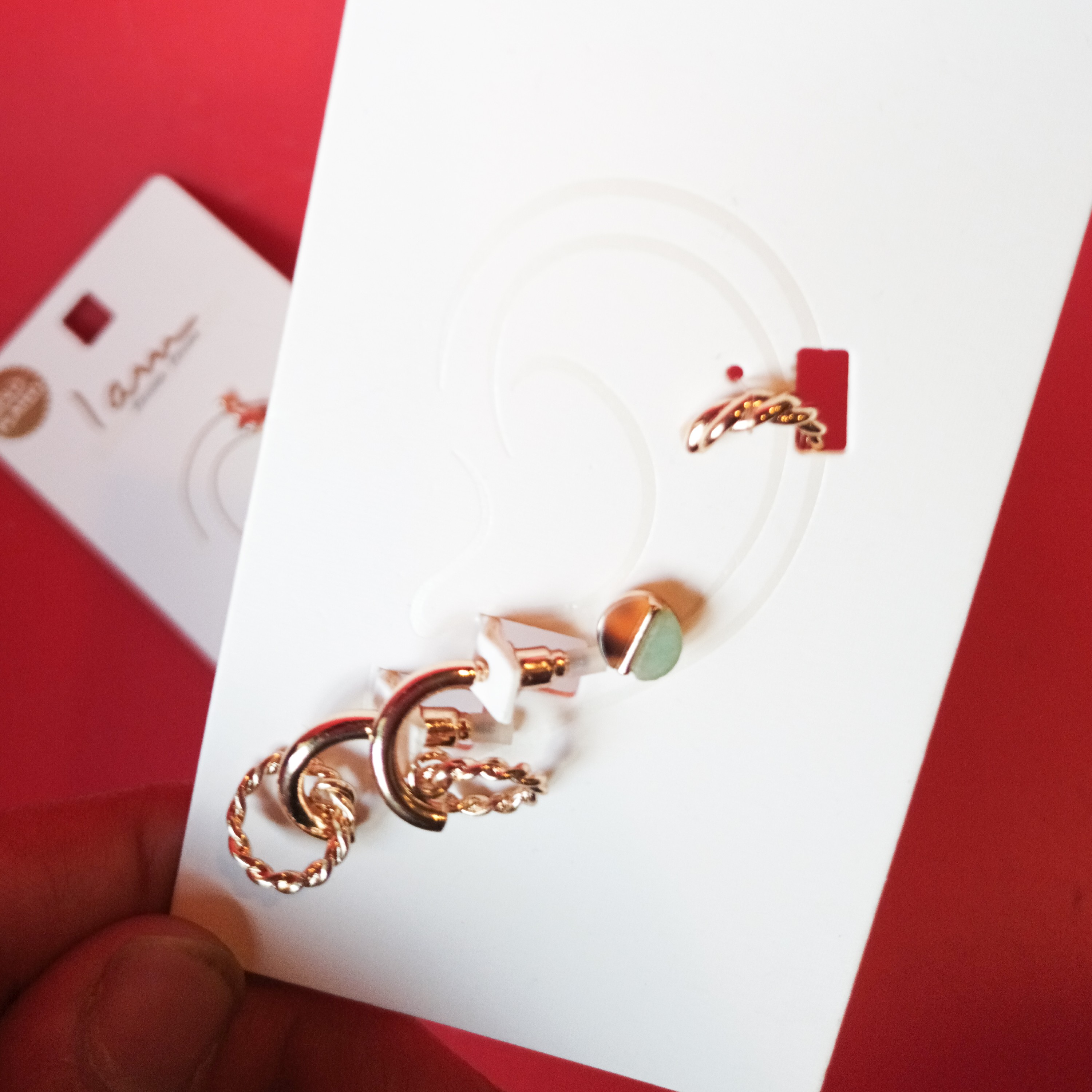 گوشواره ایرکاف نقره با روکش طلا و سنگ آونتورین سبز و قهوه ای 