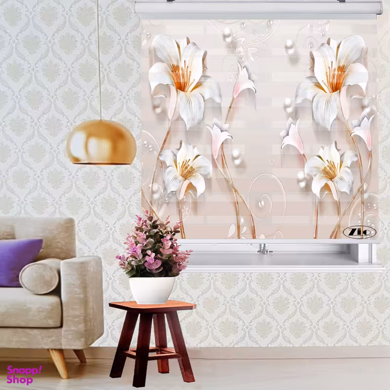 پرده زبرا زیو کد 3D1050 سایز 150x150 سانتی متر