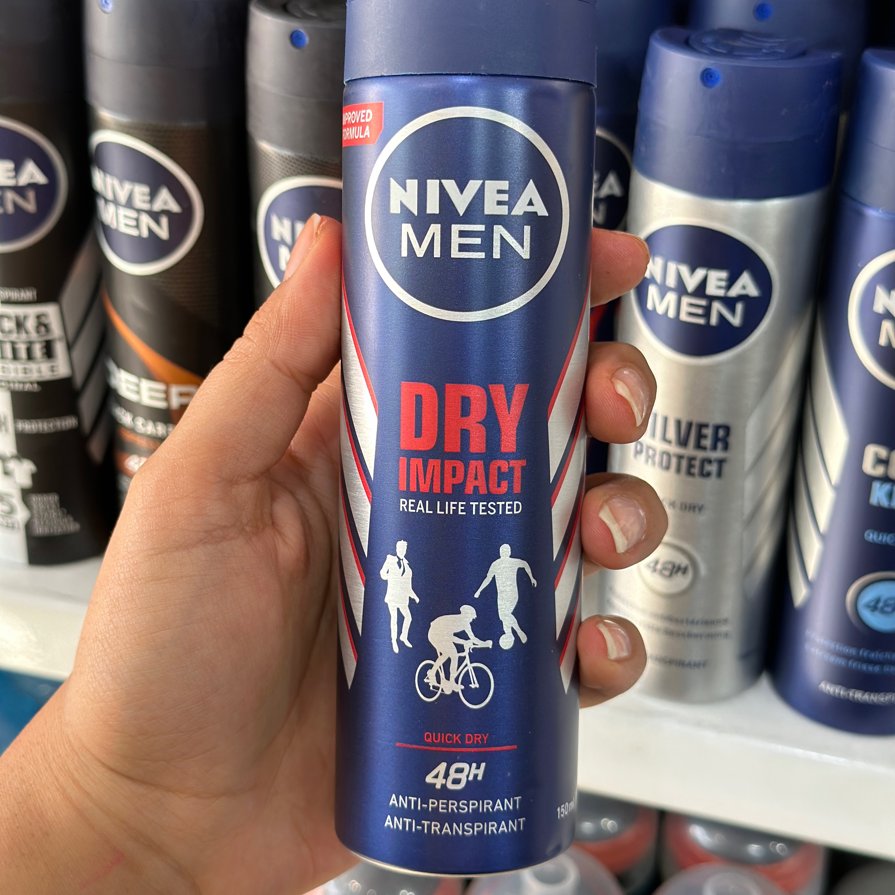 اسپری ضدتعریق نیوا مردانه مدل Dry impact درای ایمپکت  48 ساعته 