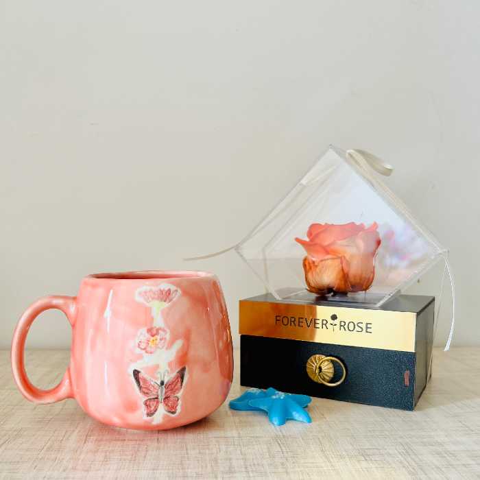 ماگ سرامیکی پروانه و گل