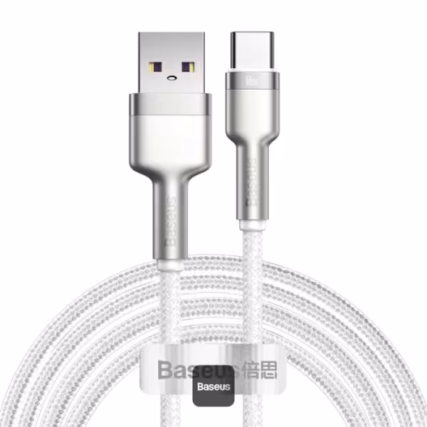 کابل شارژ و دیتا فست Type-C باسئوس مدل Cafule Metal 66W طول 1 مترBaseus Cafule Metal Charging Cable 66W Type-C, 1M