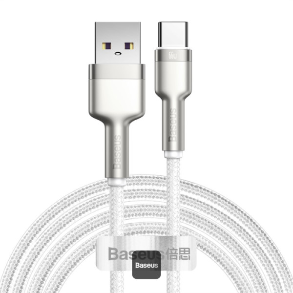 کابل شارژ و دیتا فست Type-C باسئوس مدل Cafule Metal 66W طول 1 مترBaseus Cafule Metal Charging Cable 66W Type-C, 1M