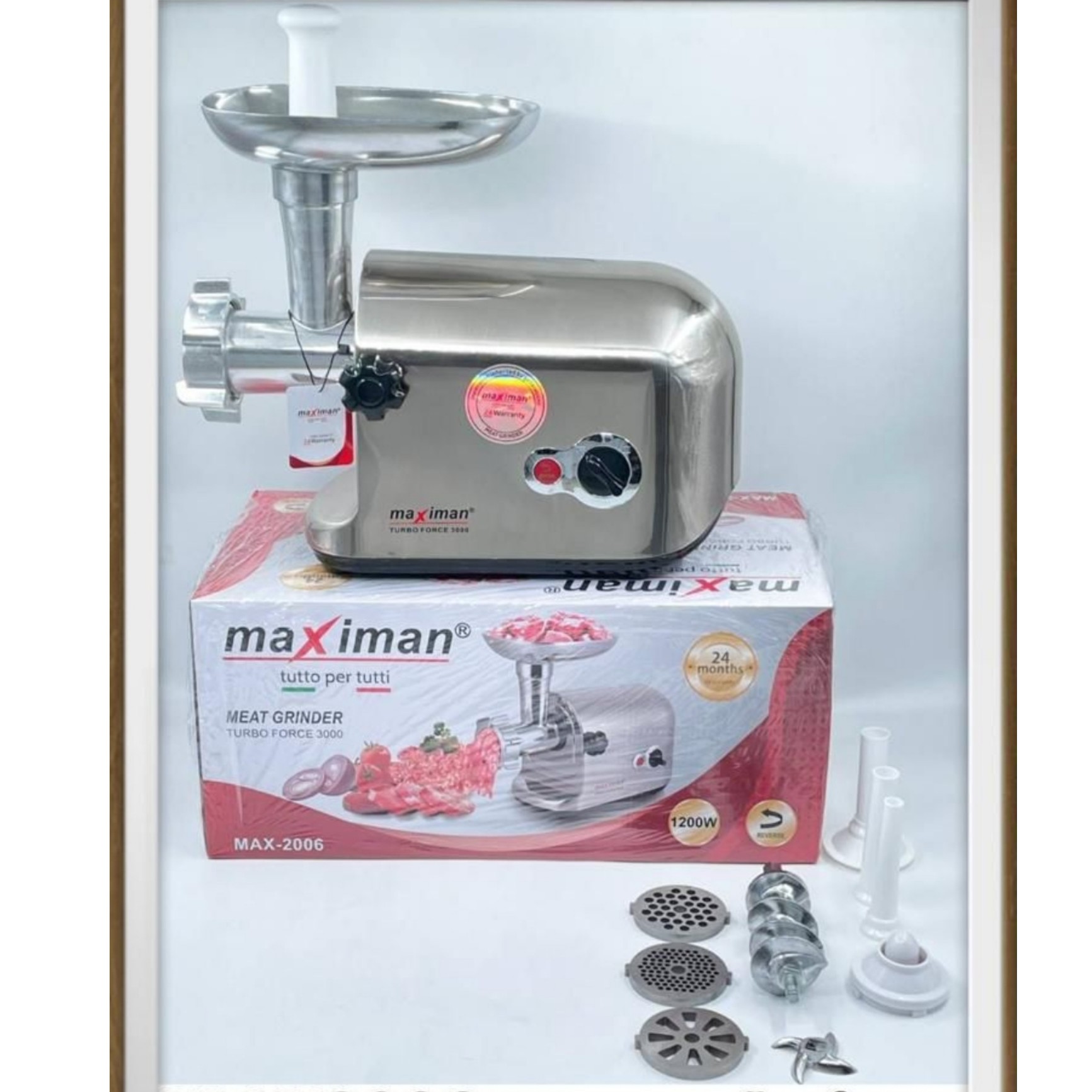چرخ گوشت ماکسیمان ایتالیا (1200 وات موتور گیربکسی)