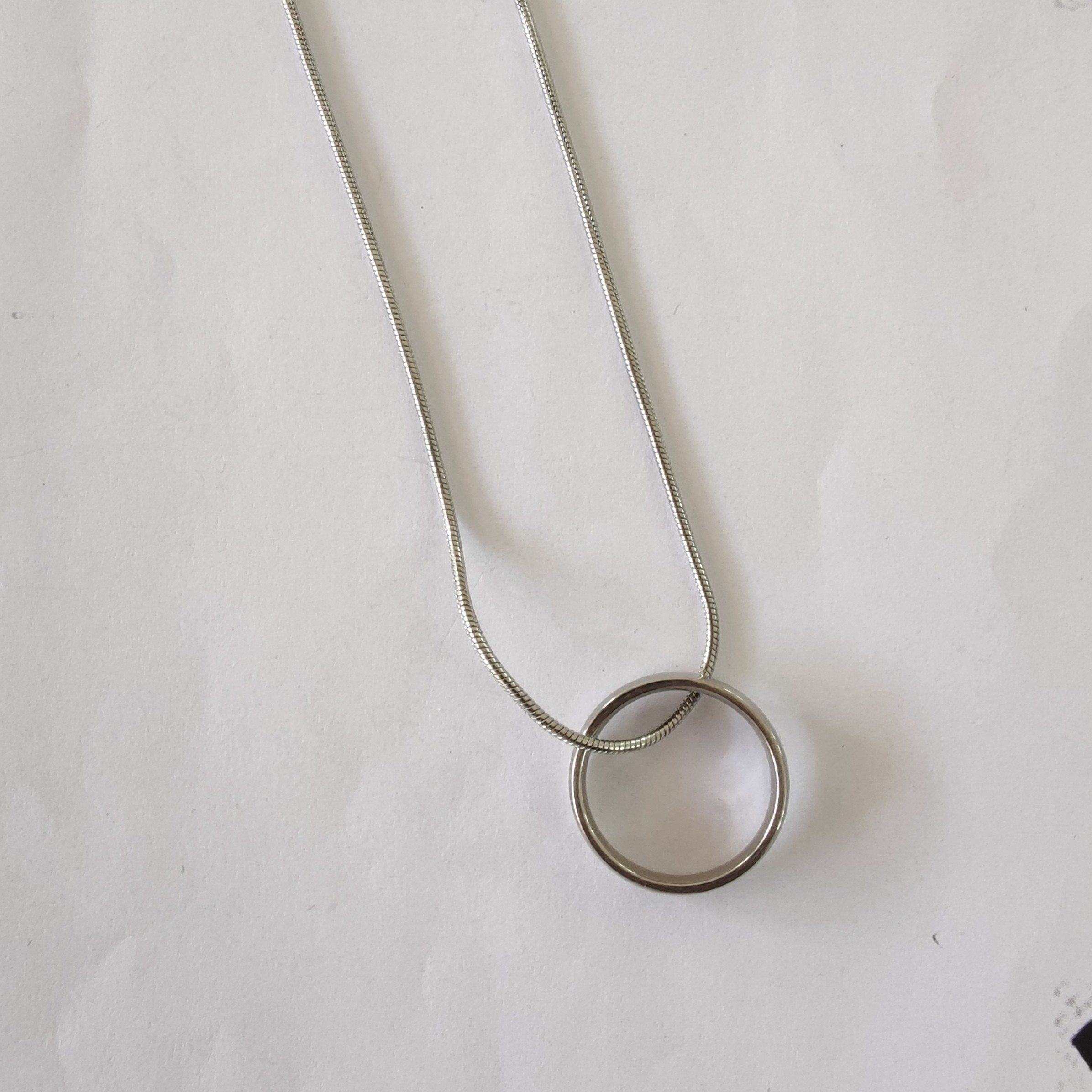 گردنبند حلقه زنجیر ماری ریز 45 سانتی