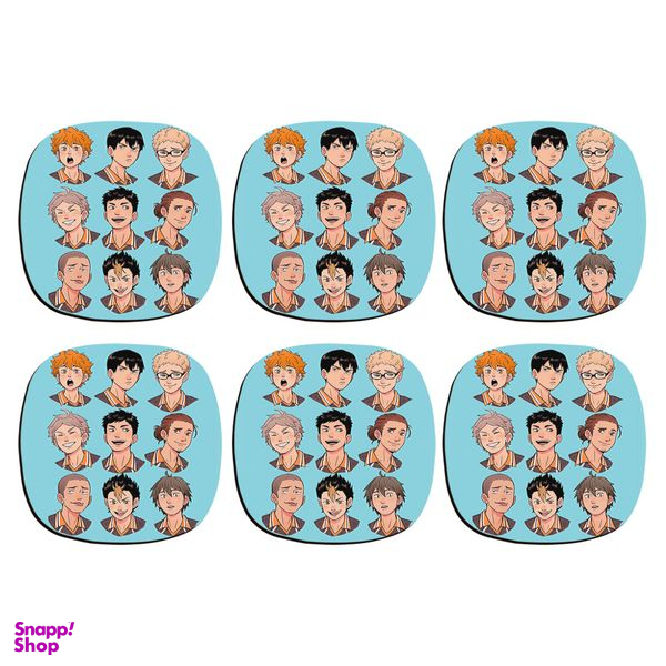 زیرلیوانی ترمه طراحان ایده مدل انیمه آبشار سرنوشت Haikyu کد strm0603 بسته 6 عددی